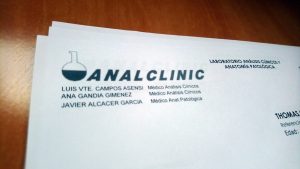 Letter with Analclinic letterhead